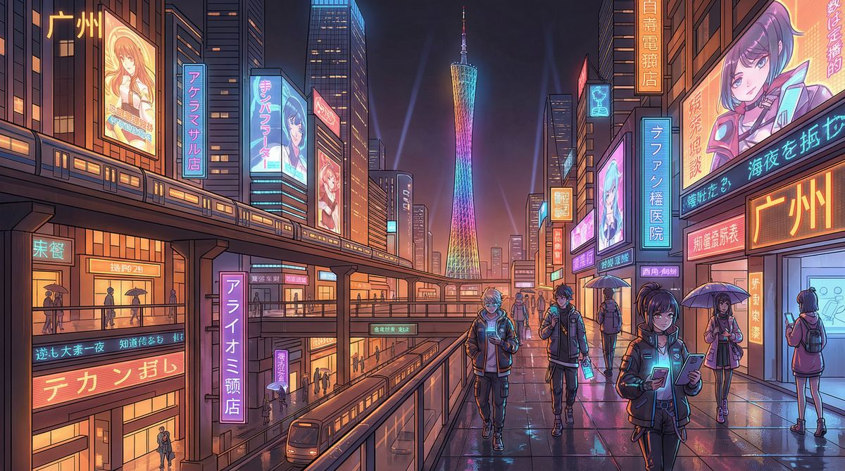 麻豆视频动漫-广州动漫城夜景